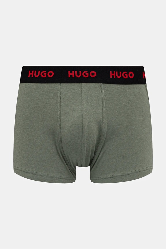 HUGO boxerky pánske bavlnené s elastanom TRUNK TRIPLET PACK 3-pack 50532611 čierna AA00