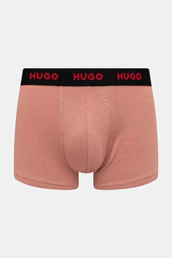 Oblečenie HUGO boxerky pánske bavlnené s elastanom TRUNK TRIPLET PACK 3-pack 50532611 čierna