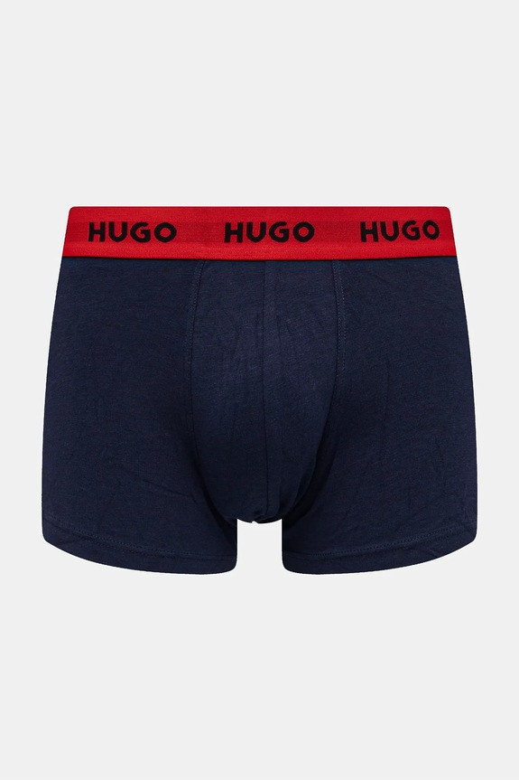 HUGO boxerky pánske bavlnené s elastanom TRUNK TRIPLET PACK 3-pack čierna 50532611