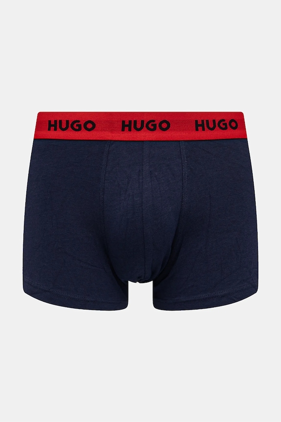 HUGO boxerky pánske bavlnené s elastanom TRUNK TRIPLET PACK 3-pack čierna 50532611