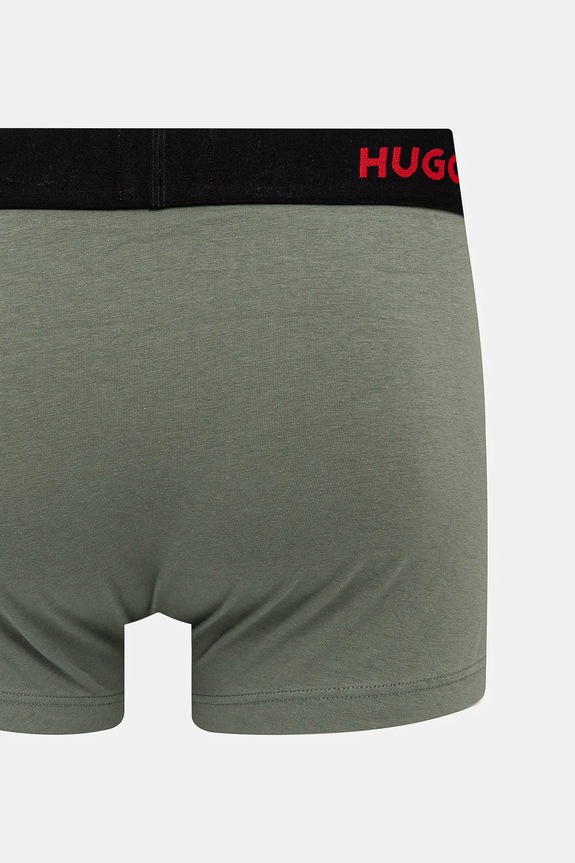 HUGO boxerky pánske bavlnené s elastanom TRUNK TRIPLET PACK 3-pack 50532611 čierna