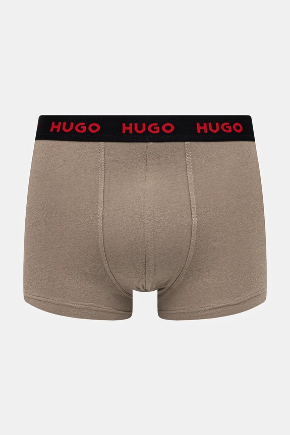 Oblečenie HUGO boxerky pánske bavlnené s elastanom TRUNK TRIPLET PACK 3-pack 50532611 čierna