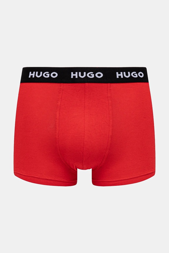 HUGO boxerky pánske bavlnené s elastanom TRUNK TRIPLET PACK 3-pack čierna 50532611