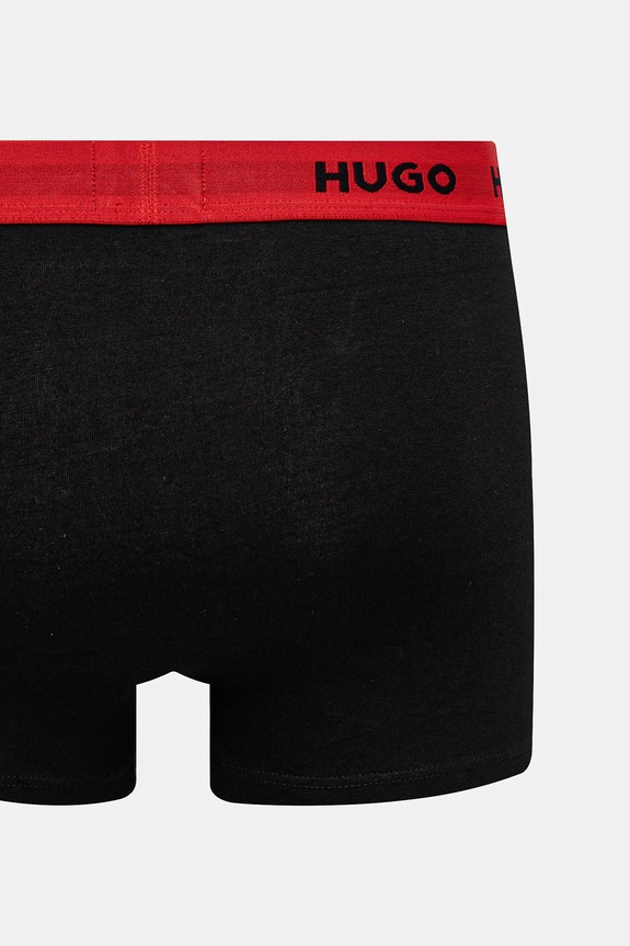 HUGO boxerky pánske bavlnené s elastanom TRUNK TRIPLET PACK 3-pack 50532611 čierna