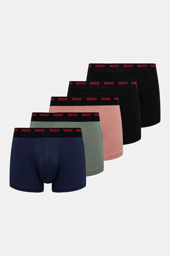 HUGO boxerky pánske TRUNK FIVE PACK 5-pak pletenina tmavomodrá 50532619