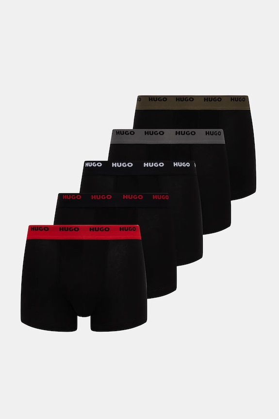 HUGO bokserki męskie TRUNK FIVE PACK 5-pack dzianina czarny 50532619