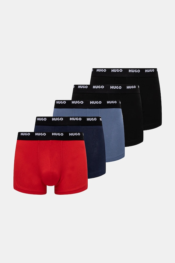 HUGO boxerky pánske 5-pak pletenina čierna 50532619