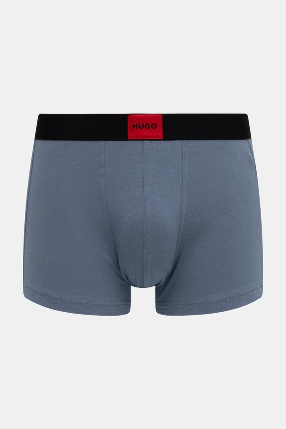 HUGO boxerky pánske bavlnené s elastanom TRUNK TRIPLET GALAXY 3-pak čierna 50532797