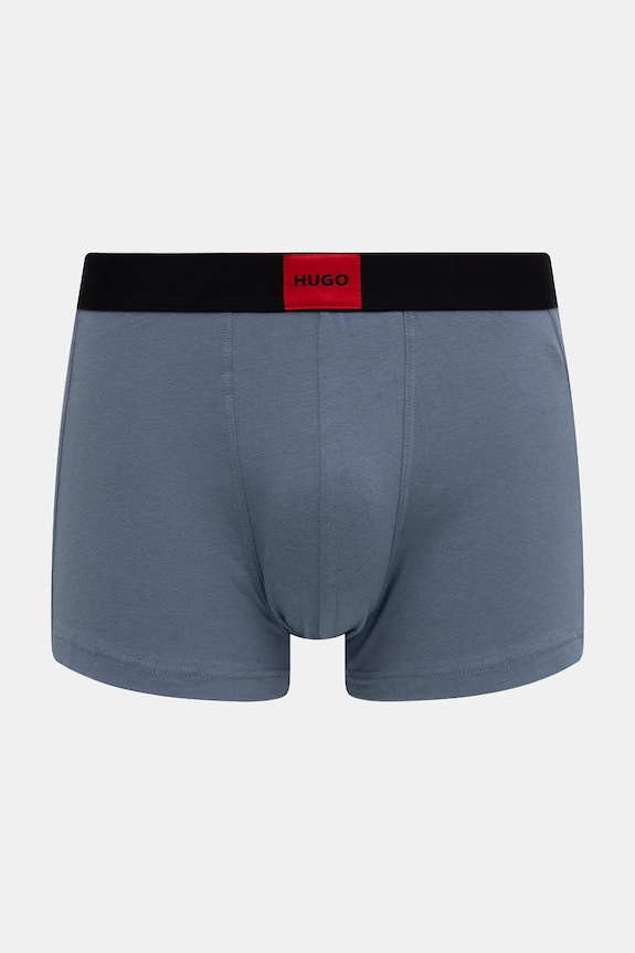 HUGO boxerky pánske bavlnené s elastanom TRUNK TRIPLET GALAXY 3-pak čierna 50532797