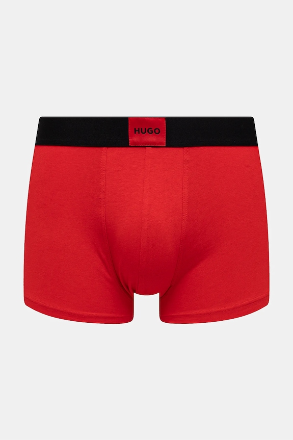 HUGO boxeri bărbați din bumbac cu elastan TRUNK TRIPLET GALAXY pachet de 3 50532797 negru SS26