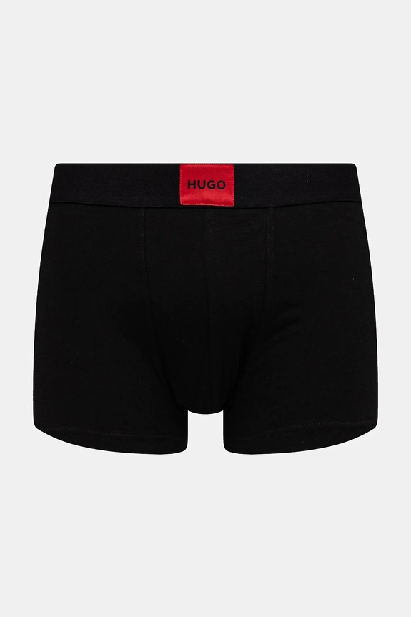 HUGO boxeri bărbați din bumbac cu elastan TRUNK TRIPLET GALAXY pachet de 3 negru 50532797