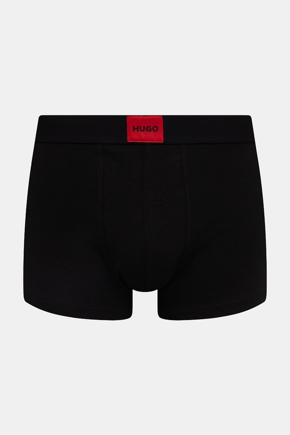 HUGO boxeri bărbați din bumbac cu elastan TRUNK TRIPLET GALAXY pachet de 3 negru 50532797
