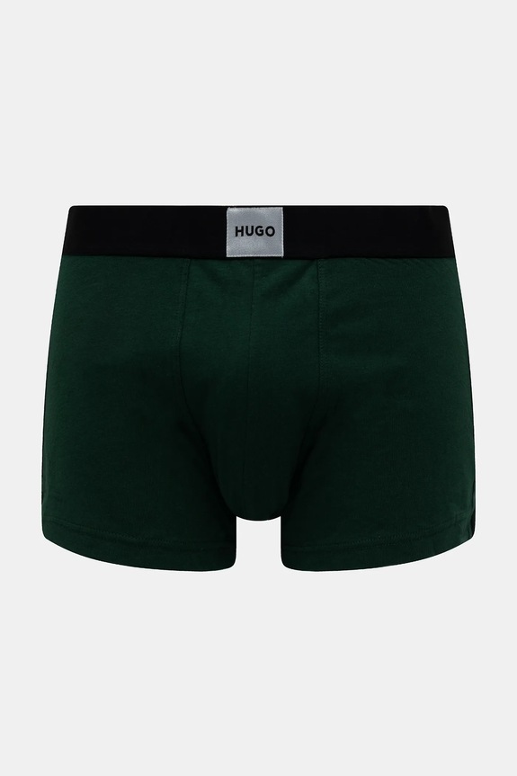 HUGO boxeri bărbați bumbac cu elastan TRUNK TRIPLET GALAXY pachet de 3 negru 50532797