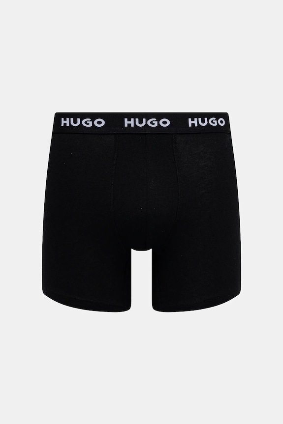 HUGO boxerky pánske bavlnené s elastanom BOXERBR TRIPLET DESIGN 3-pack 50532559 čierna SS26
