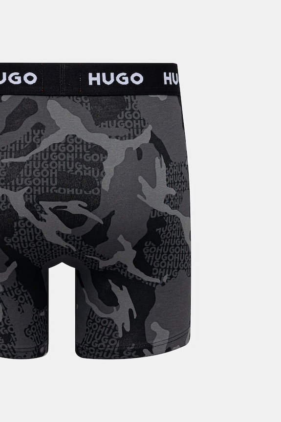 HUGO boxerky pánske bavlnené s elastanom BOXERBR TRIPLET DESIGN 3-pack 50532559