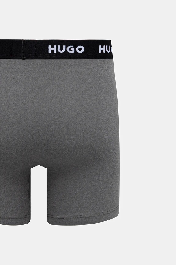HUGO boxerky pánske bavlnené s elastanom BOXERBR TRIPLET DESIGN 3-pack 50532559