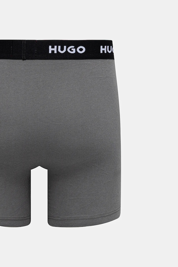HUGO boxerky pánske bavlnené s elastanom BOXERBR TRIPLET DESIGN 3-pack 50532559