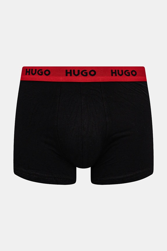 HUGO boxeri bărbați din bumbac cu elastan BOXERBR TRIPLET DESIGN pachet de 3 50532559 negru SS26