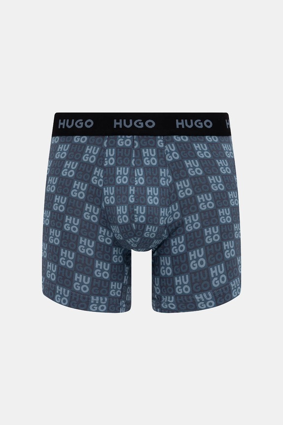 HUGO boxerky pánske bavlnené s elastanom BOXERBR TRIPLET DESIGN 3-pak 50532559 čierna SS26