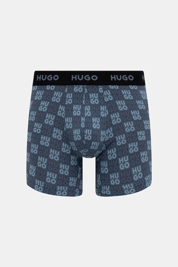 HUGO boxerky pánske bavlnené s elastanom BOXERBR TRIPLET DESIGN 3-pak 50532559 čierna SS26