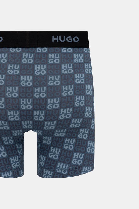 HUGO boxerky pánske bavlnené s elastanom BOXERBR TRIPLET DESIGN 3-pak 50532559 čierna