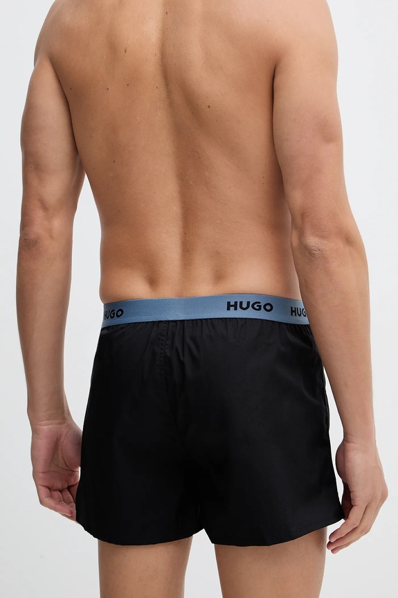 HUGO boxeri lejeri bărbați din bumbac WOVEN BOXER TRIPLET pachet de 3 50532565