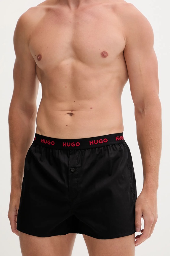 HUGO boxeri lejeri bărbați din bumbac WOVEN BOXER TRIPLET pachet de 3 50532565
