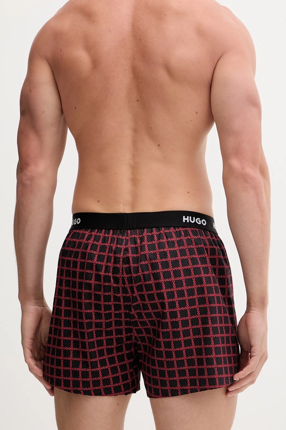 HUGO boxeri lejeri bărbați din bumbac WOVEN BOXER TRIPLET pachet de 3 50532565