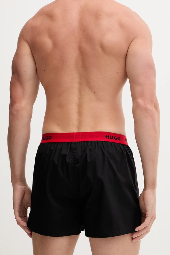 HUGO boxeri lejeri bărbați din bumbac WOVEN BOXER TRIPLET pachet de 3 50532565