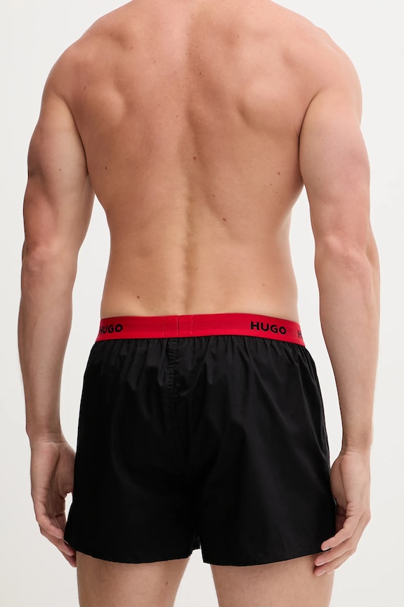 HUGO boxeri lejeri bărbați din bumbac WOVEN BOXER TRIPLET pachet de 3 50532565