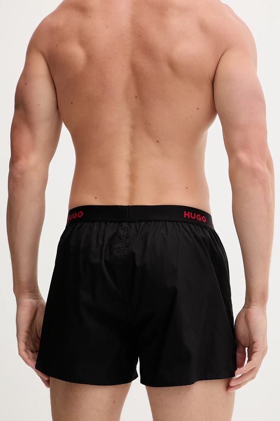 HUGO boxeri lejeri bărbați din bumbac WOVEN BOXER TRIPLET pachet de 3 50532565
