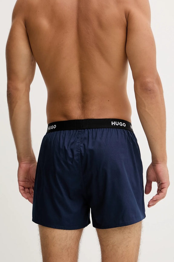 HUGO boxeri lejeri bărbați din bumbac WOVEN BOXER TRIPLET pachet de 3 50532565 negru