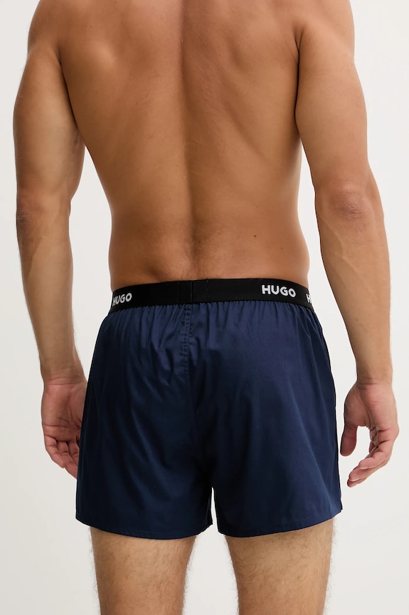 HUGO boxeri lejeri bărbați din bumbac WOVEN BOXER TRIPLET pachet de 3 50532565 negru