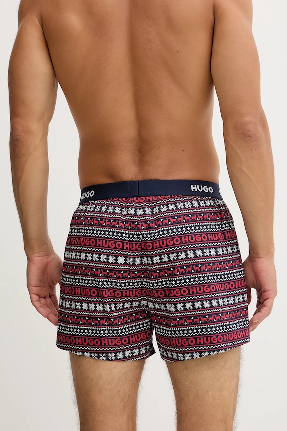 HUGO boxeri lejeri bărbați din bumbac WOVEN BOXER TRIPLET pachet de 3 50532565
