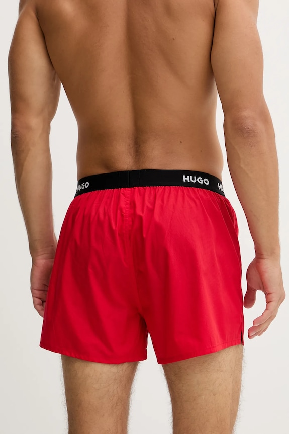 HUGO boxeri lejeri bărbați din bumbac WOVEN BOXER TRIPLET pachet de 3 50532565