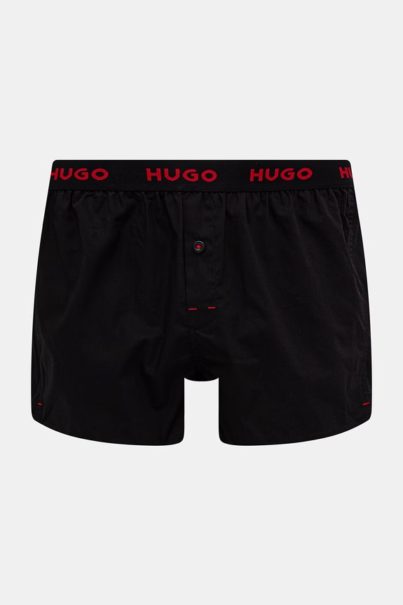 HUGO boxeri lejeri bărbați din bumbac WOVEN BOXER TRIPLET pachet de 3 50532565 negru SS26