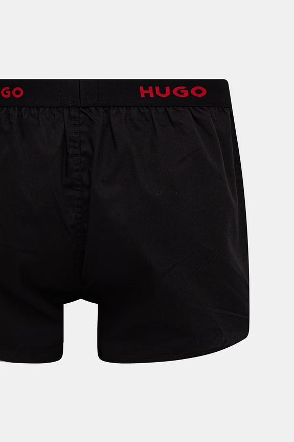 HUGO boxeri lejeri bărbați din bumbac WOVEN BOXER TRIPLET pachet de 3 50532565 negru