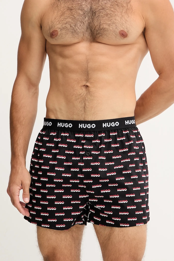 Îmbrăcăminte HUGO boxeri lejeri bărbați din bumbac WOVEN BOXER TRIPLET pachet de 3 50532565 negru
