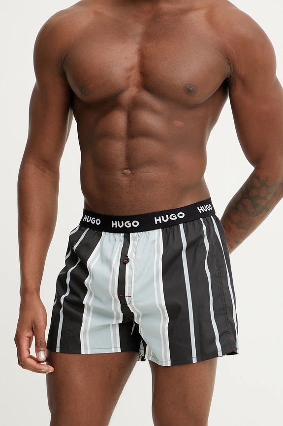 HUGO bokserki luźne męskie bawełniane WOVEN BOXER TRIPLET 3-pack bawełna multicolor 50532565