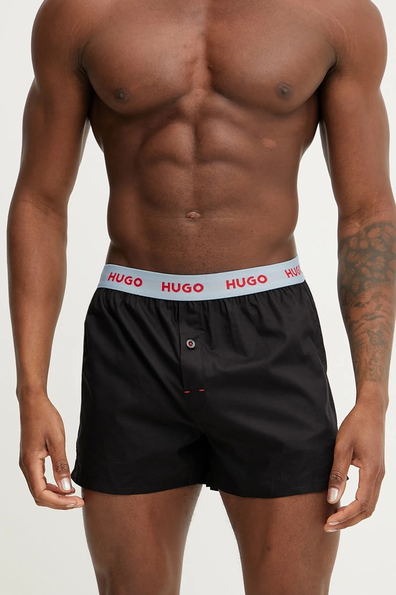 Odzież HUGO bokserki luźne męskie bawełniane WOVEN BOXER TRIPLET 3-pack 50532565 multicolor