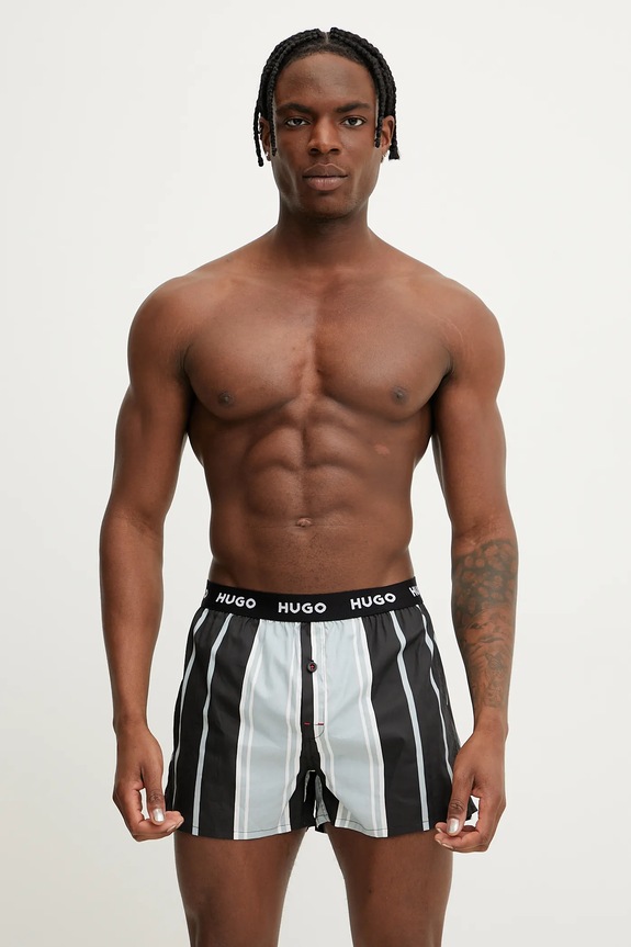 HUGO bokserki luźne męskie bawełniane WOVEN BOXER TRIPLET 3-pack multicolor 50532565