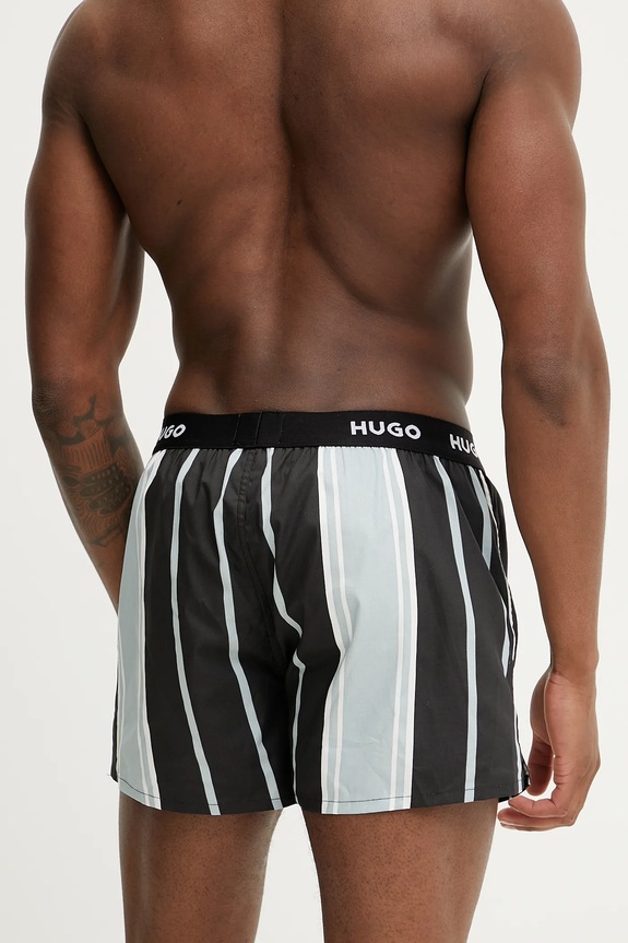 HUGO bokserki luźne męskie bawełniane WOVEN BOXER TRIPLET 3-pack 50532565 multicolor