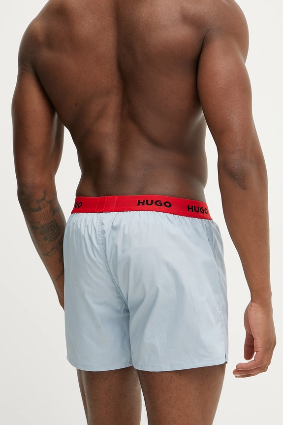 HUGO bokserki luźne męskie bawełniane WOVEN BOXER TRIPLET 3-pack 50532565