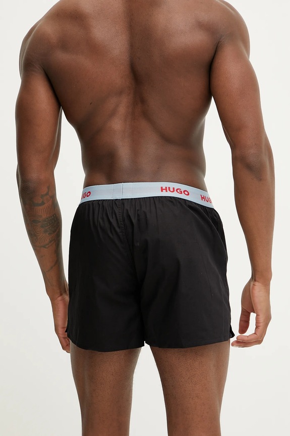 HUGO bokserki luźne męskie bawełniane WOVEN BOXER TRIPLET 3-pack 50532565