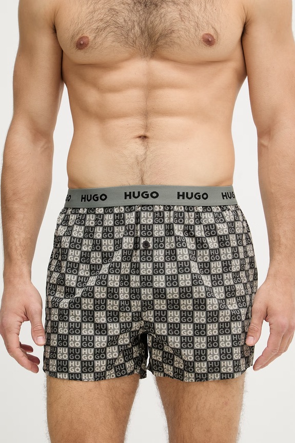 Oblečenie HUGO voľné boxerky pánske bavlnené WOVEN BOXER TRIPLET 3-pak 50532565 viacfarebná