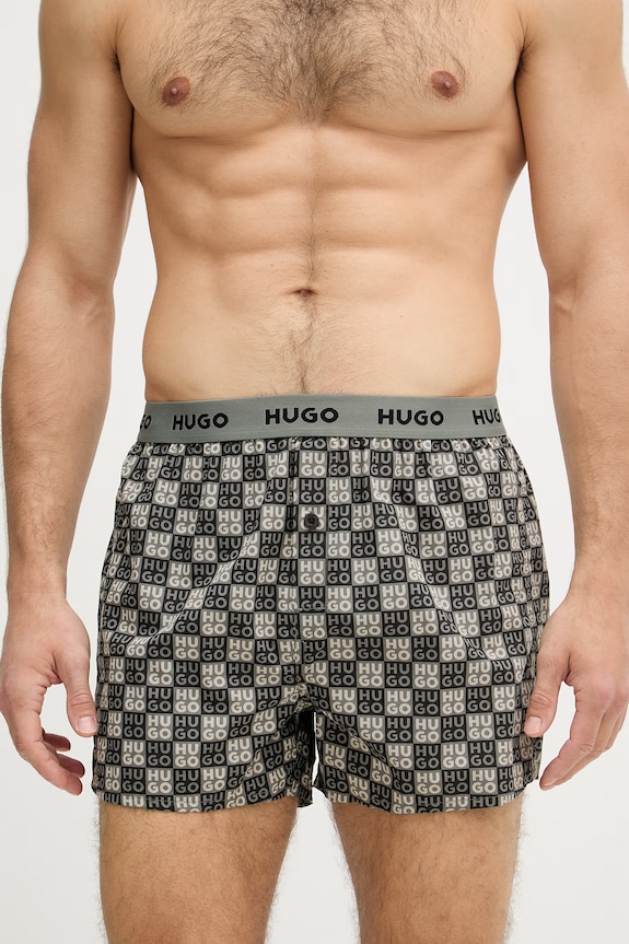 Oblečenie HUGO voľné boxerky pánske bavlnené WOVEN BOXER TRIPLET 3-pak 50532565 viacfarebná