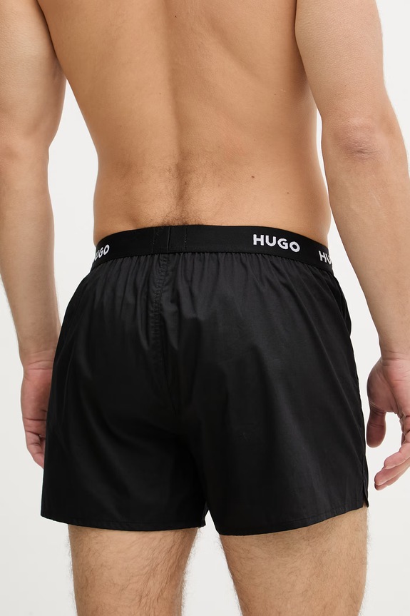 HUGO voľné boxerky pánske bavlnené WOVEN BOXER TRIPLET 3-pak 50532565