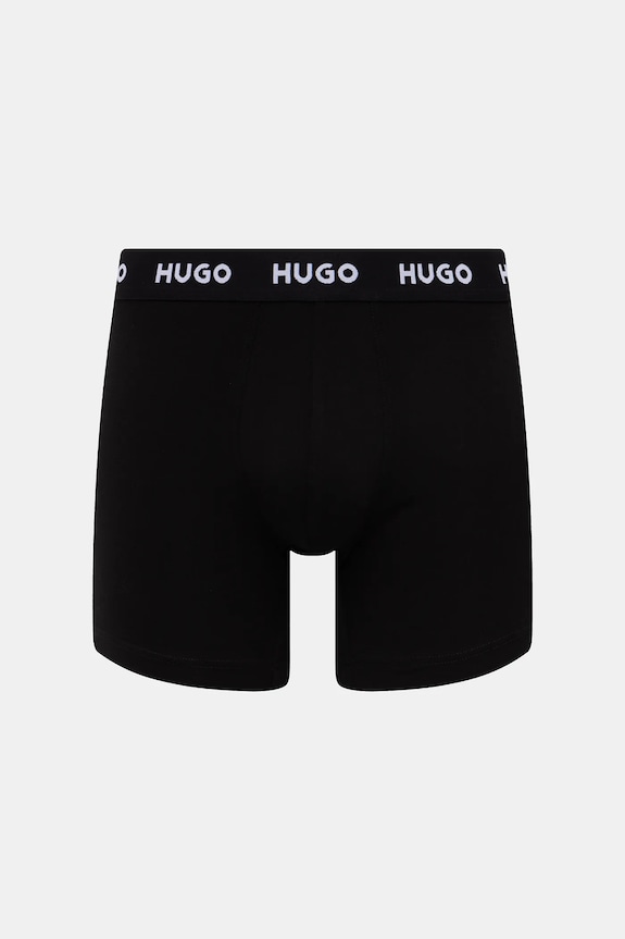 HUGO boxerky pánske bavlnené s elastanom BOXERBR TRIPLET PACK 3-pak 50532613 čierna SS26