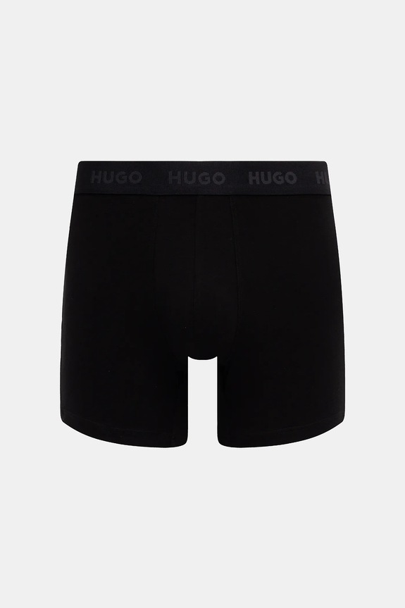 HUGO boxerky pánske bavlnené s elastanom BOXERBR TRIPLET PACK 3-pak 50532613 čierna SS26