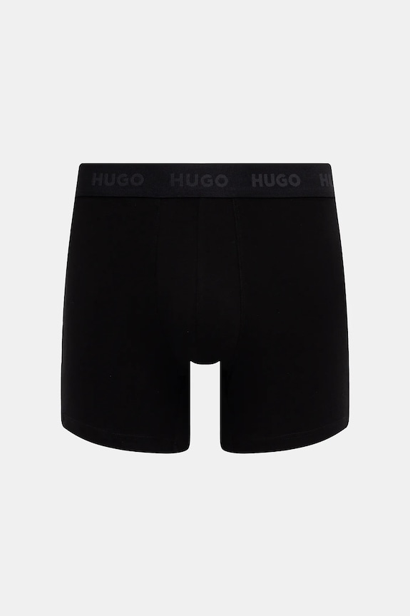 HUGO boxerky pánske bavlnené s elastanom BOXERBR TRIPLET PACK 3-pak 50532613 čierna SS26